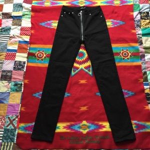 Nasty Gal High Waist Zip Around Pants Black Sz 2